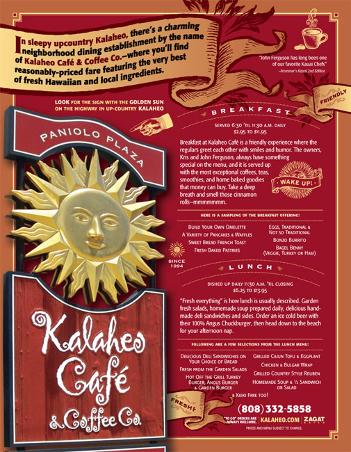 Kalaheo Café Brunch Ad