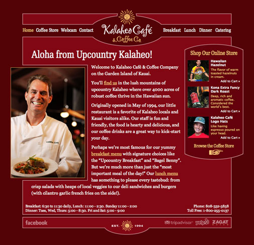 Kalaheo Café Website Design