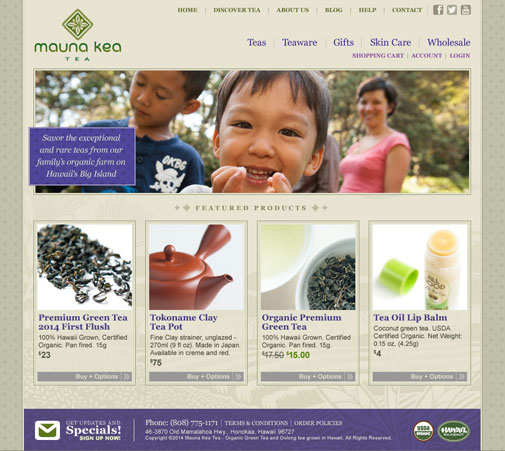 Mauna Kea Tea Website Design
