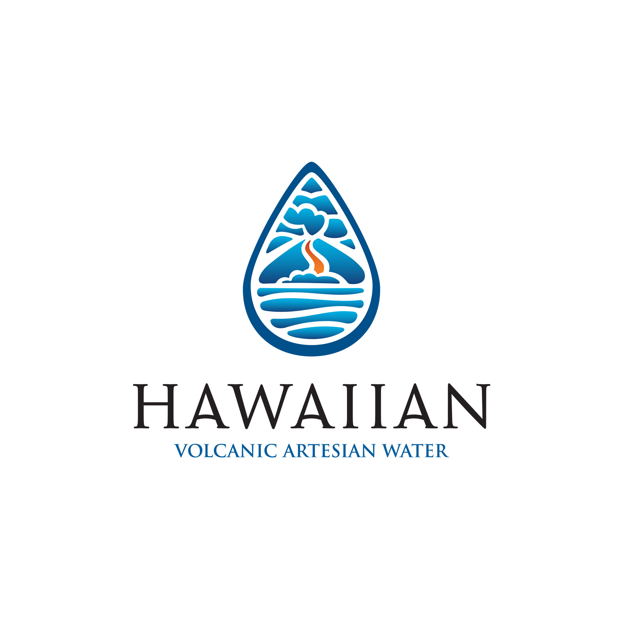 Hawaiian Volcanic Artesian Water Logo Design