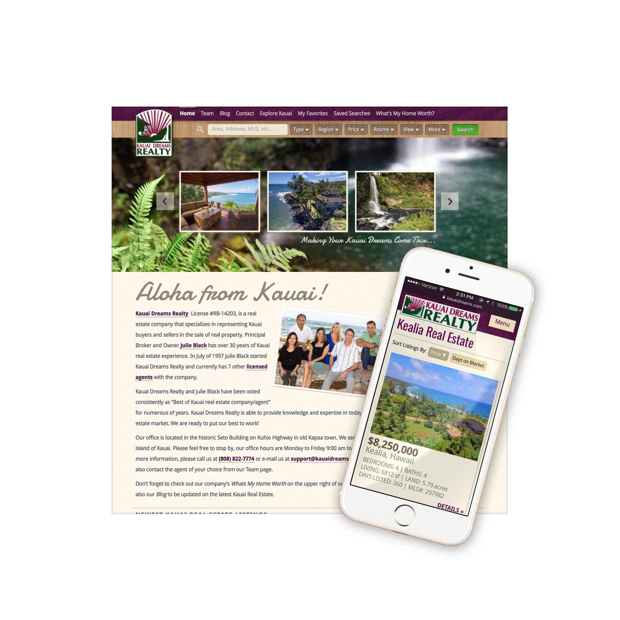 Kauai Dreams MLS Website Design