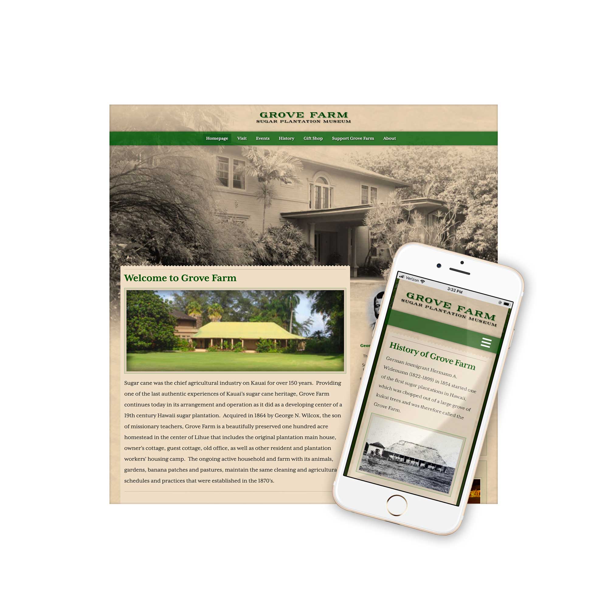 Grove Farm Museum Website Design