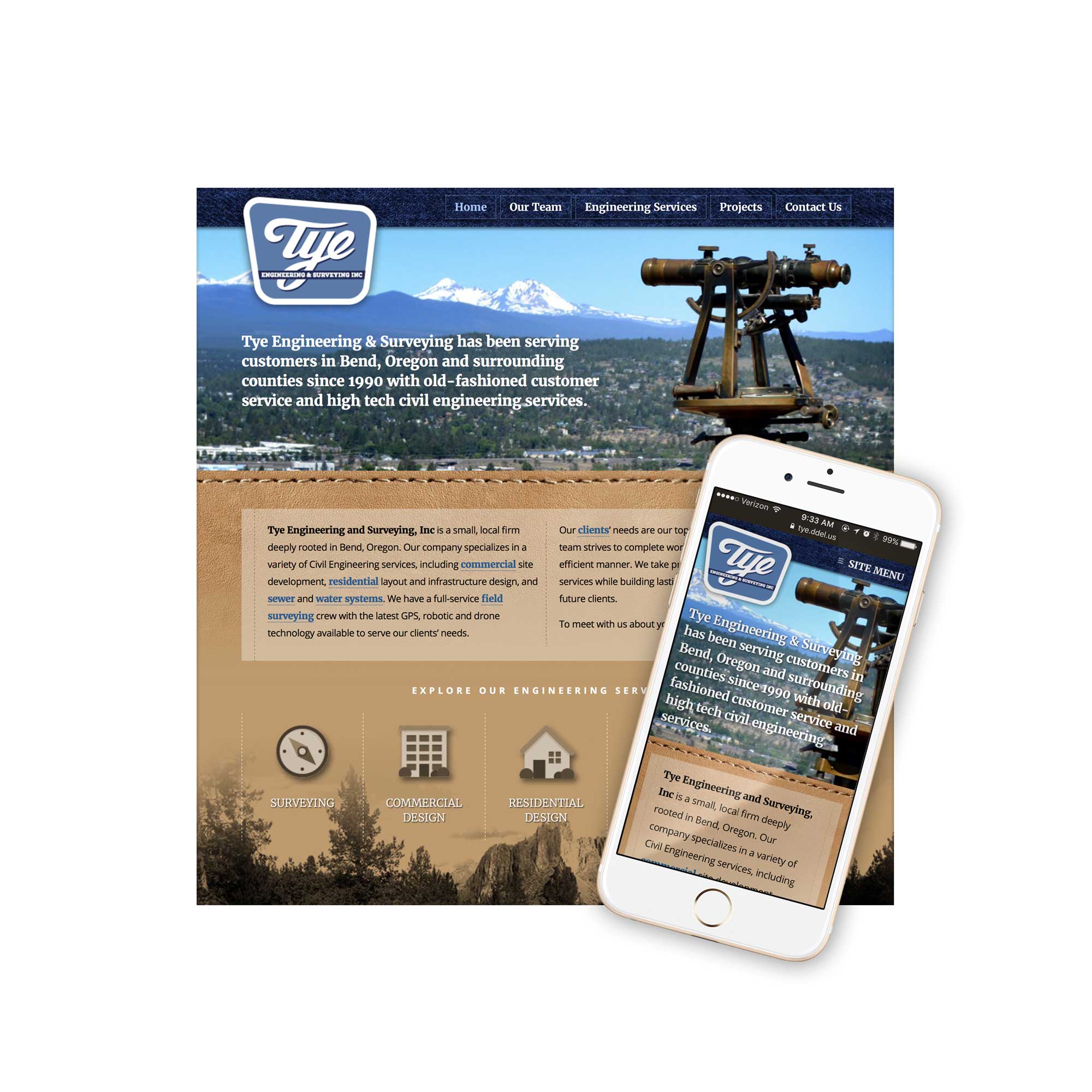 Tye Engineering & Surveying Website Design