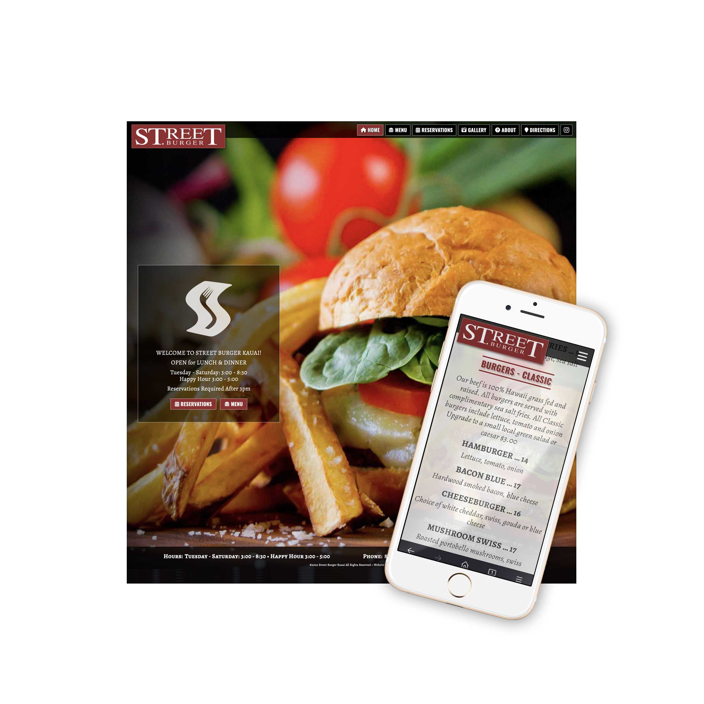 Street Burger Kauai Website Design